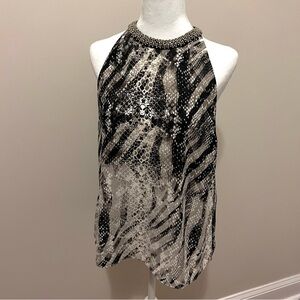 Jennifer Lopez Layered Beaded Accent Top